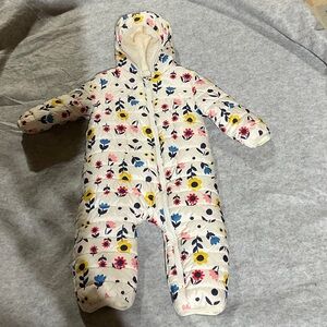 Mighty Goods Size 18M Floral Hooded Kids One Piece Snowsuit